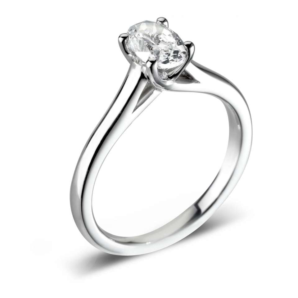 The Begonia Platinum 0.40ct Oval Cut Diamond Solitaire Engagement Ring