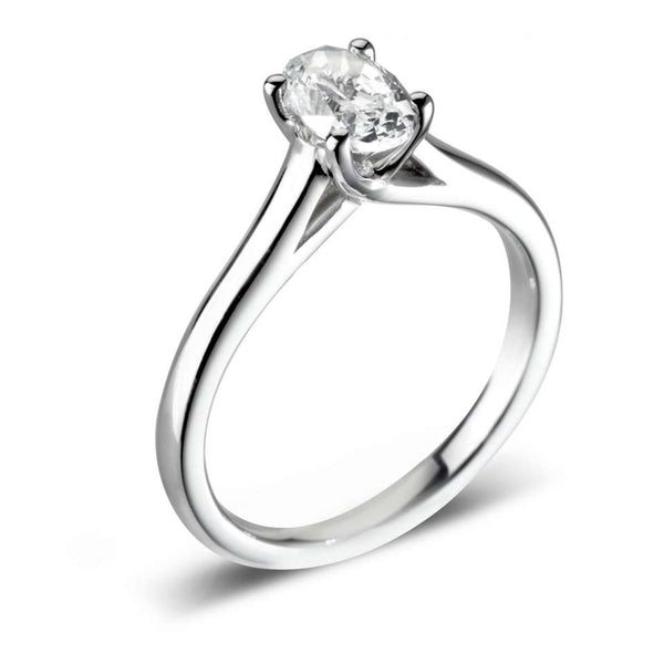 The Begonia Platinum 0.40ct Oval Cut Diamond Solitaire Engagement Ring