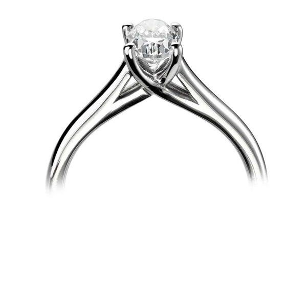 The Begonia Platinum Oval Cut Diamond Solitaire Engagement Ring