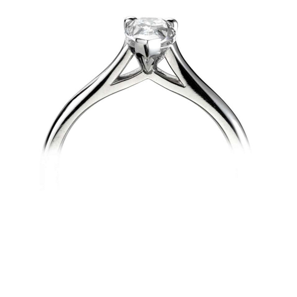 The Petunia Platinum 0.60ct Pear Cut Diamond Solitaire Engagement Ring