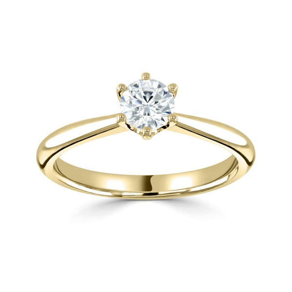 The Sunflower 18ct Yellow Gold Round Brilliant Cut Diamond Solitaire Engagement Ring