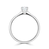 The Primula Platinum Round Brilliant Cut Diamond Solitaire Engagement Ring With Diamond Set Shoulders
