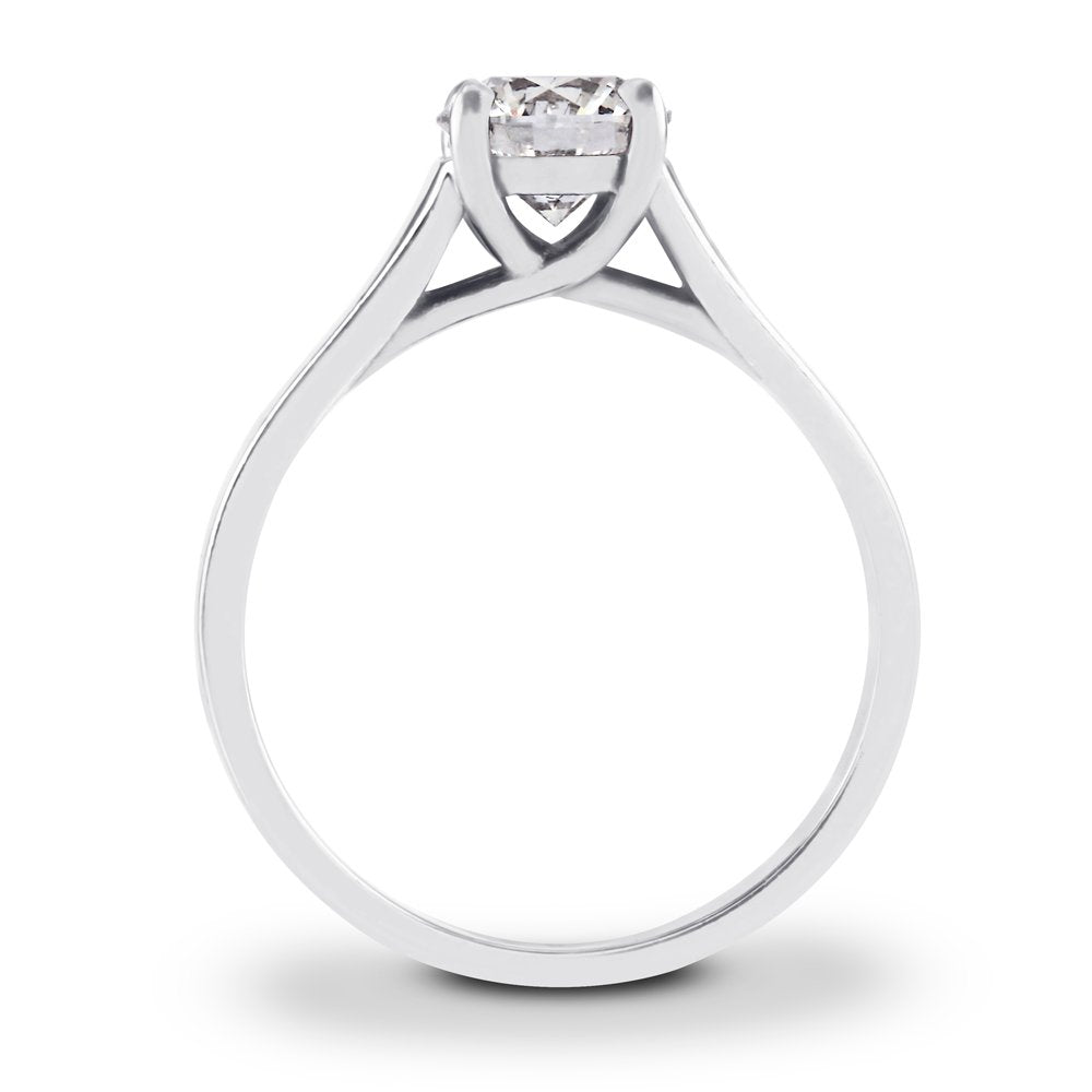 The Poinsettia Platinum Round Brilliant Cut Diamond Solitaire Engagement Ring