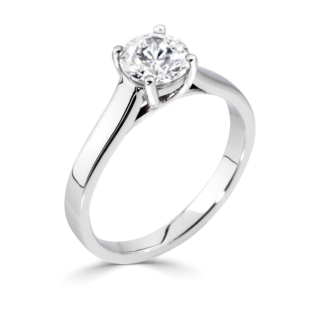 The Poinsettia Platinum 1.00ct Round Brilliant Cut Diamond Solitaire Engagement Ring