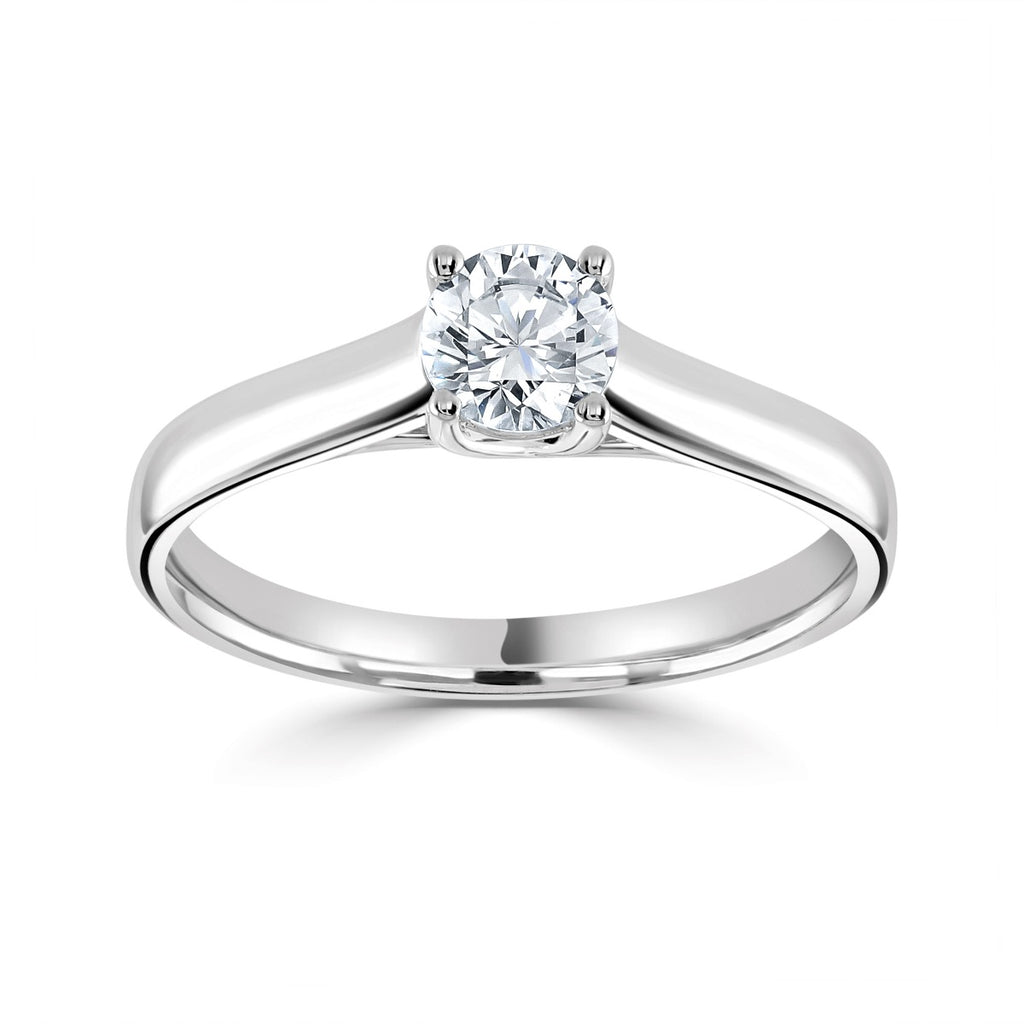 The Poinsettia Platinum 1.00ct Round Brilliant Cut Diamond Solitaire Engagement Ring