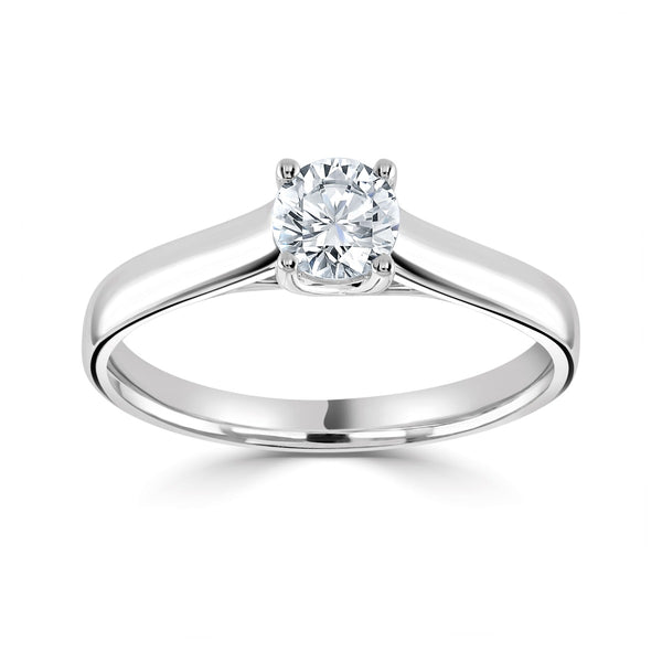 The Poinsettia Platinum 1.00ct Round Brilliant Cut Diamond Solitaire Engagement Ring