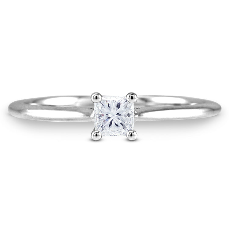 The Jasmine Platinum Princess Cut Diamond Solitaire Engagement Ring