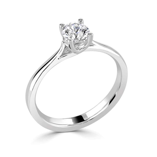 The Peony Platinum 0.30ct Round Brilliant Cut Diamond Solitaire Engagement Ring