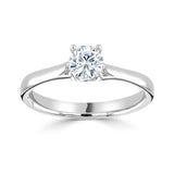The Peony Platinum Round Brilliant Cut Diamond Solitaire Engagement Ring