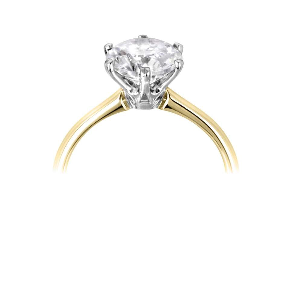 The Daffodil 18ct Yellow Gold And Platinum Round Brilliant Cut Diamond Solitaire Engagement Ring