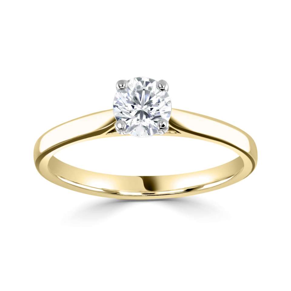 The Magnolia 18ct Yellow And White Gold Round Brilliant Cut Diamond Solitaire Engagement Ring
