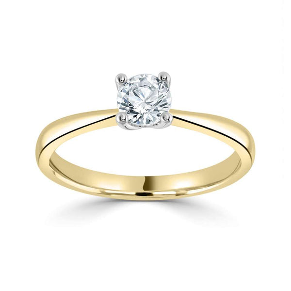The Daphne 18ct Yellow Gold And Platinum Round Brilliant Cut Diamond Solitaire Engagement Ring