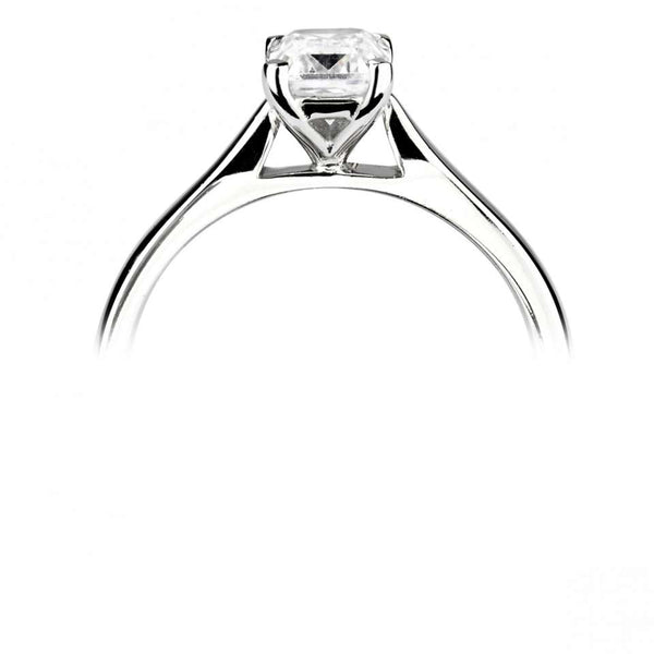 The Viola Platinum 0.91ct Emerald Cut Diamond Solitaire Engagement Ring