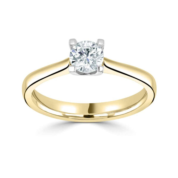 The Angelica 18ct Yellow Gold And Platinum Round Brilliant Cut Diamond Solitaire Engagement Ring