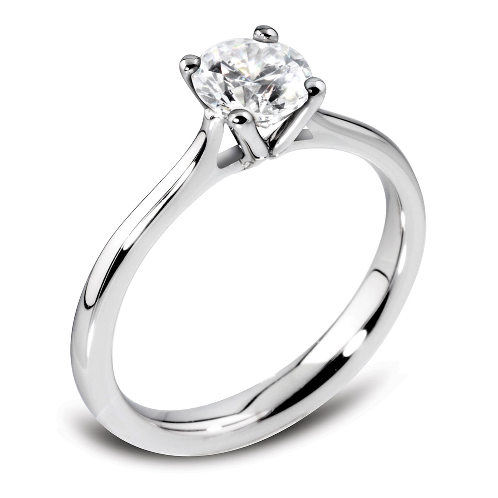 The Azalea Platinum Round Brilliant Cut Diamond Solitaire Engagement Ring