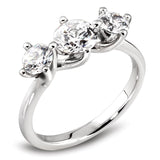 The Triple Rose Platinum Round Brilliant Cut Diamond Three Stone Engagement Ring
