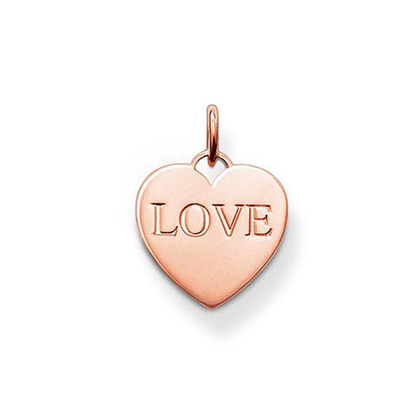 Thomas Sabo Silver Rose Gold Plated Sterling Silver Love Heart Pendant PE436-415-12