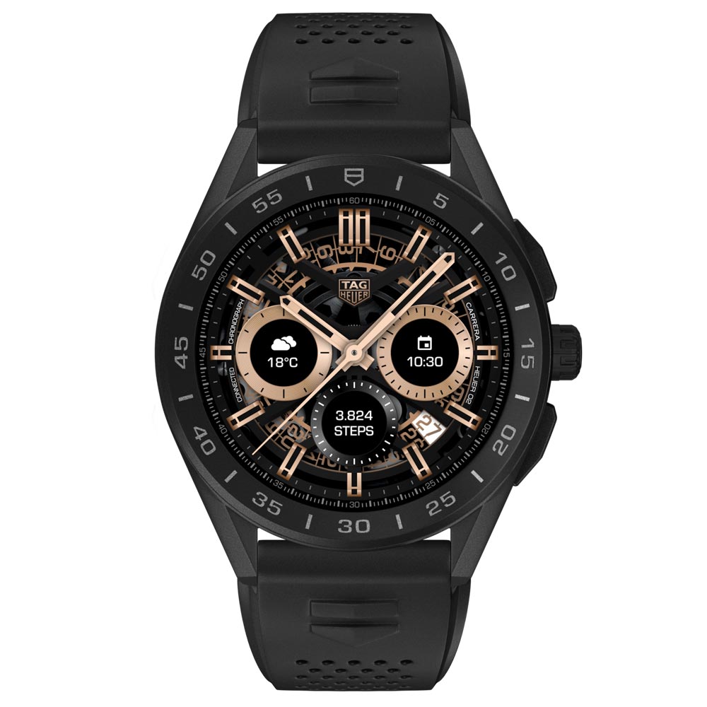 TAG Heuer Connected 2020 45mm Titanium & Black Rubber Strap Smart Watch SBG8A80.BT6221