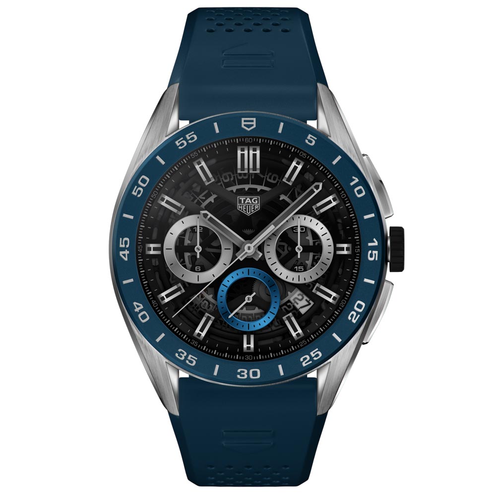 TAG Heuer Connected 2022 45mm Blue Rubber Strap Smart Watch SBR8A11.BT6260