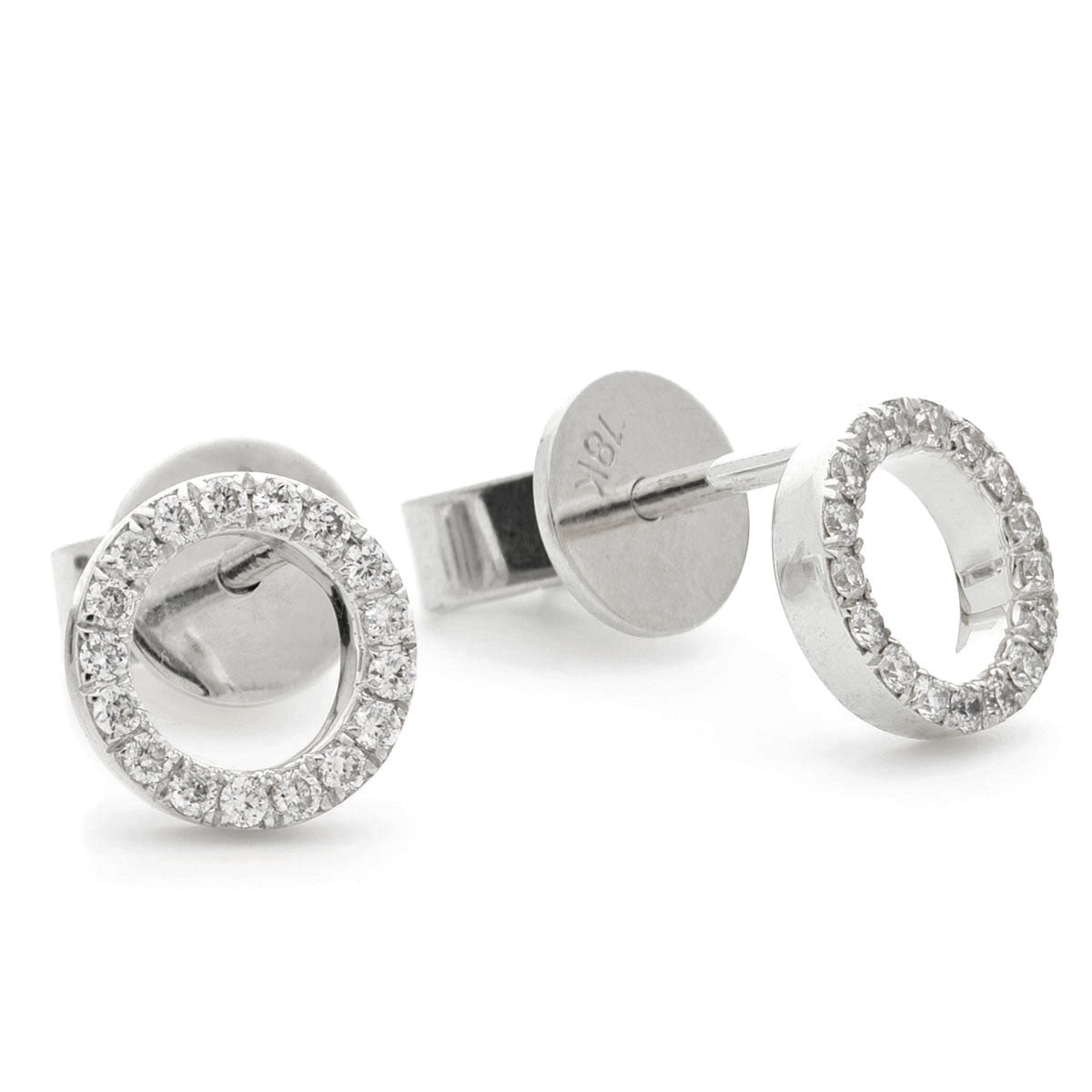 18ct White Gold 0.15ct Diamond Circle Cluster Stud Earrings Main