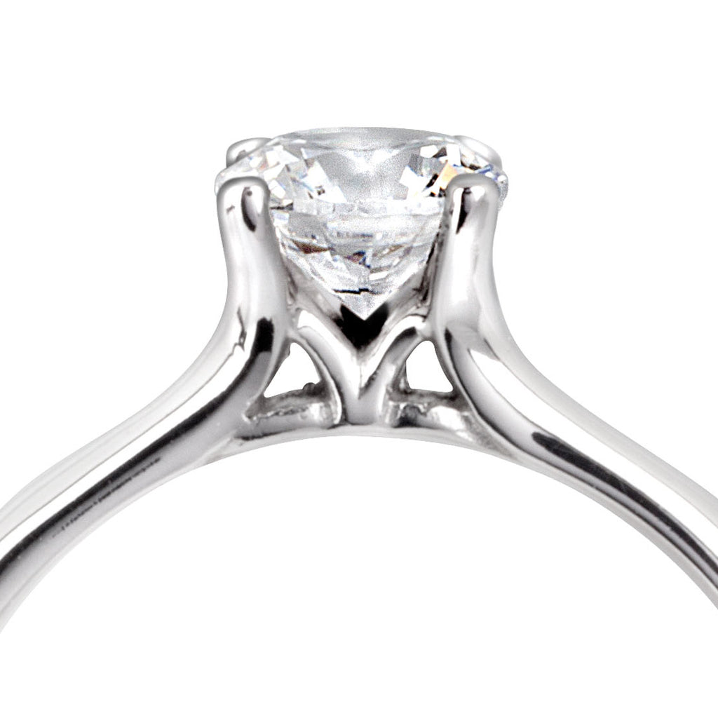 The Felicia Platinum Round Brilliant Cut Diamond Solitaire Engagement Ring