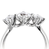 The Triple Rose Platinum Round Brilliant Cut Diamond Three Stone Engagement Ring