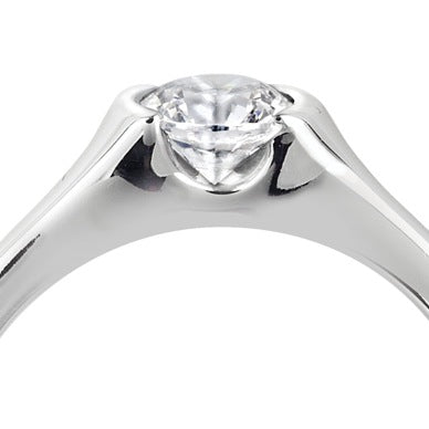 The Iris Platinum Round Brilliant Cut Diamond Solitaire Engagement Ring