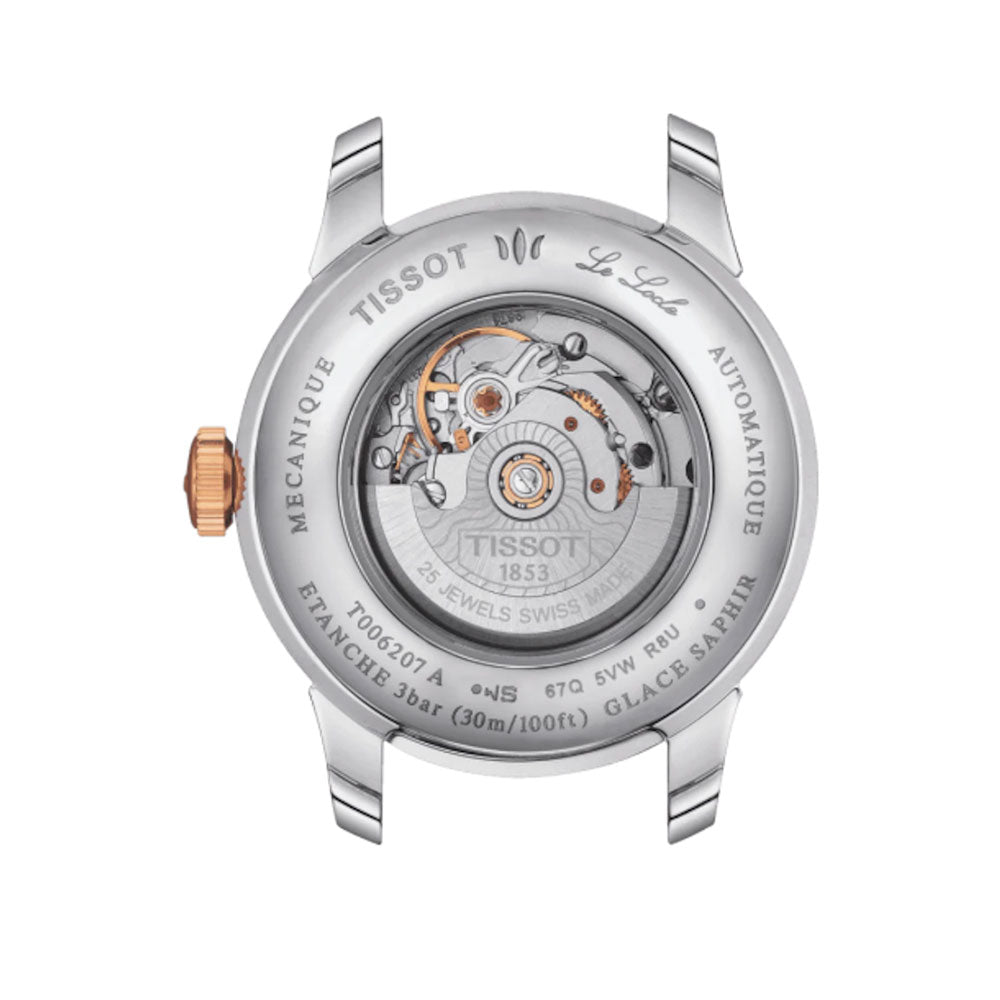 Tissot Le Locle Automatic Lady 29mm Silver Dial Special Edition Rose Gold PVD Steel Diamond Watch T0062072203600