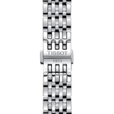 tissot gents t-classic le locle powermatic 80 silver dial stainless steel automatic watch clasp view