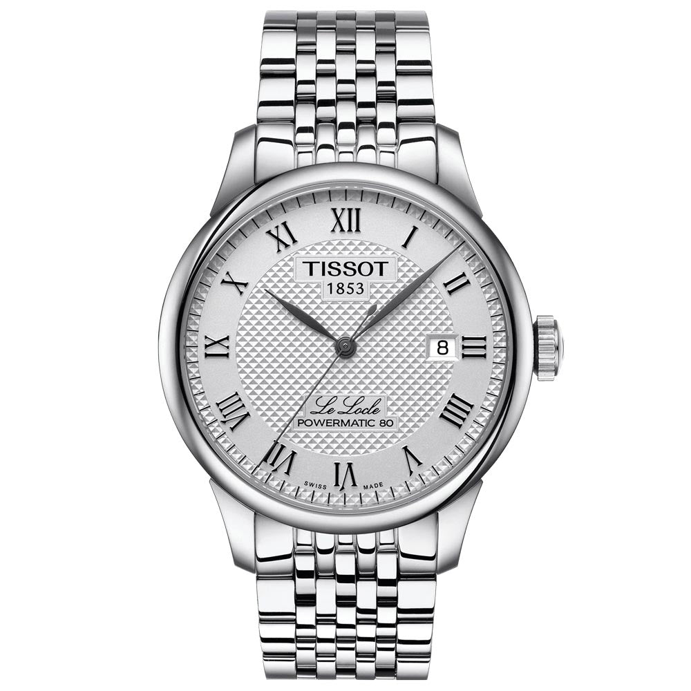 tissot gents t-classic le locle powermatic 80 silver dial stainless steel automatic watch
