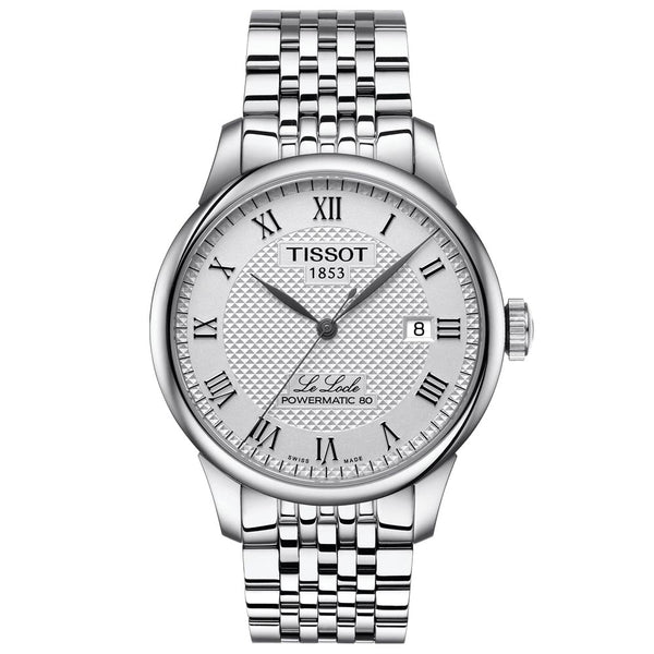 tissot gents t-classic le locle powermatic 80 silver dial stainless steel automatic watch