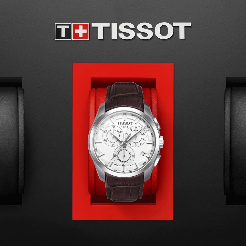 Tissot Couturier Chronograph 41mm Silver Dial Quartz Gents Watch T0356171603100