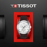 tissot t-classic couturier 41mm silver dial chronograph stainless steel gents watch in presentation box