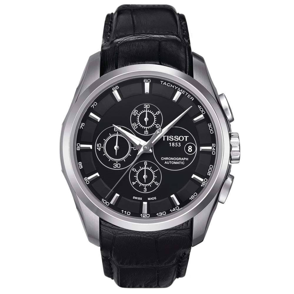 Tissot Couturier 43mm Black Dial Automatic Chronograph Gents Watch T0356271605100
