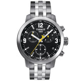 t-sport prc 200 chronograph 41mm black dial stainless steel gents watch