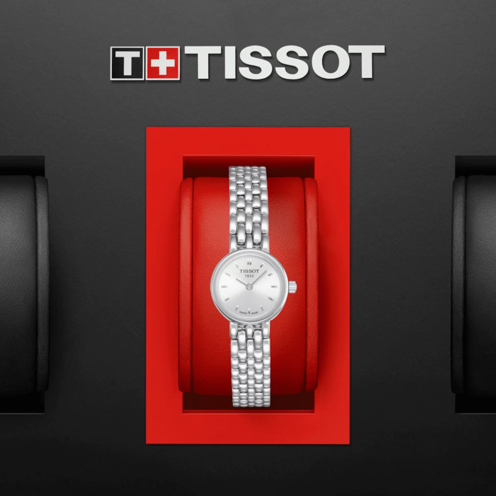tissot t-lady lovely stainless steel silver dial watch in presentation box