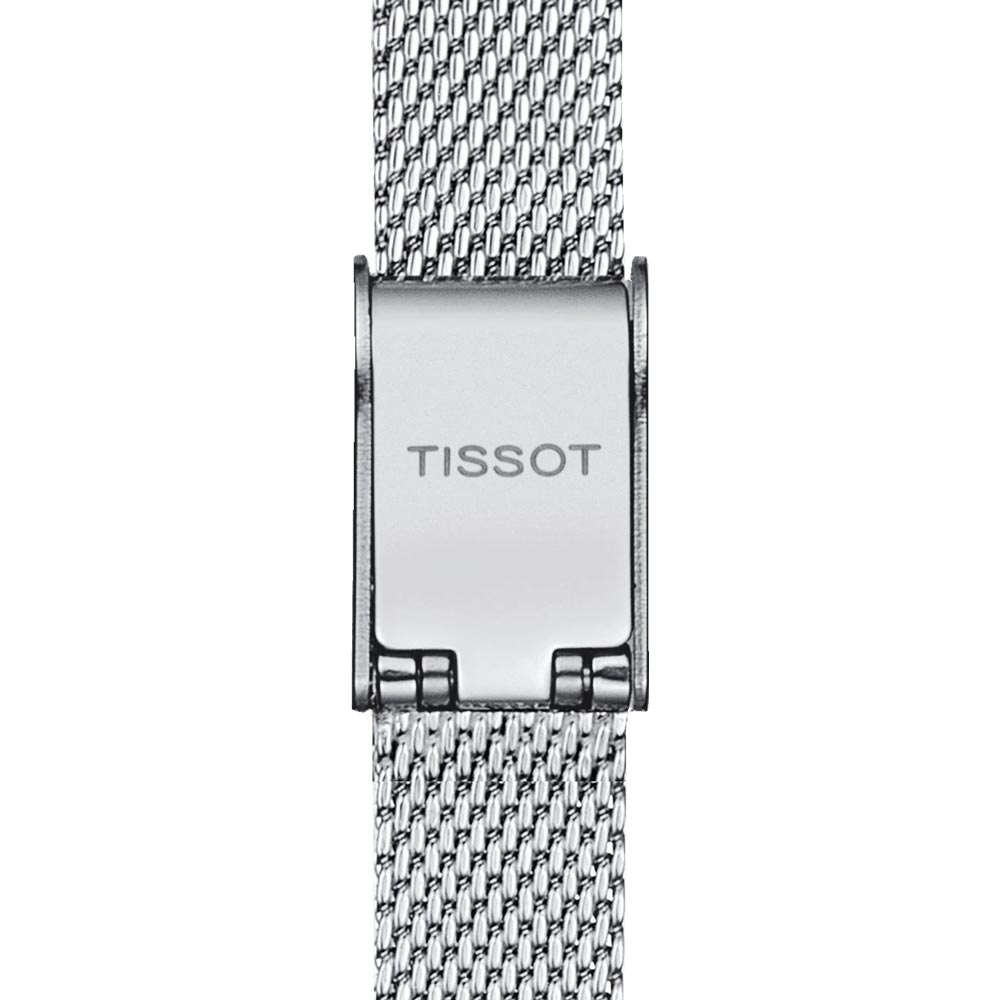 tissot lovely square 20mm blue dial ladies quartz watch clasp view