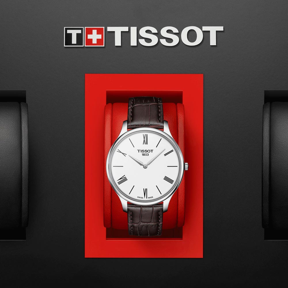 Tissot T-Classic Tradition 5.5 Gents White Dial Leather Watch T0634091601800