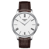 Tissot T-Classic Tradition 5.5 Gents White Dial Leather Watch T0634091601800