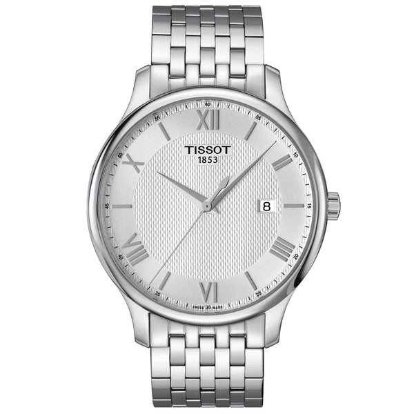 tissot t-classic tradition 42mm silver dial stainless steel gents watch