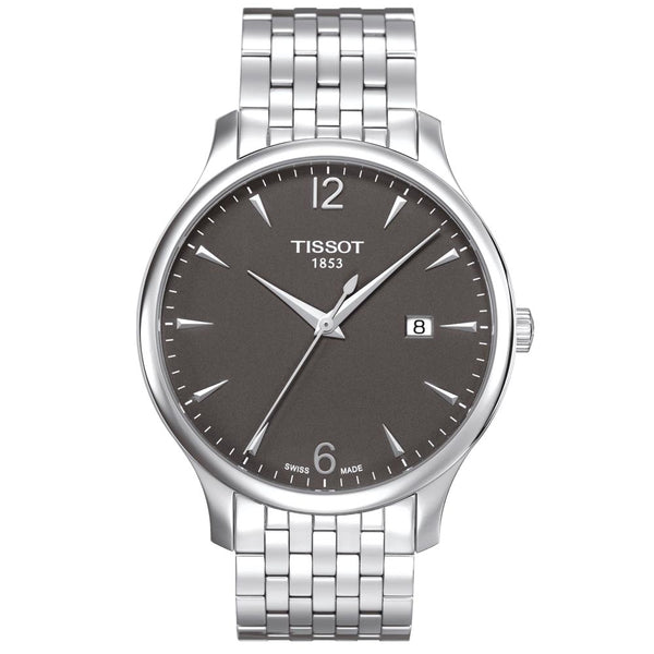 tissot t-classic tradition 42mm anthracite dial stainless steel gents watch