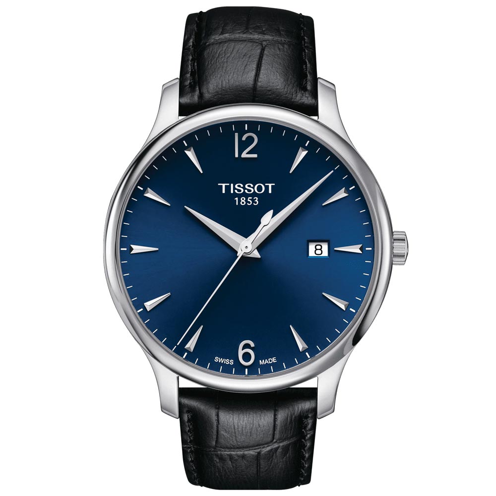 tissot t-classic tradition 42mm blue dial stainless steel gents watch