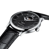 tissot tradition powermatic 80 open heart 40mm black dial stainless steel gents watch lug view
