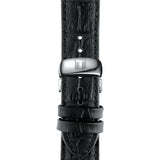 tissot tradition powermatic 80 open heart 40mm black dial stainless steel gents watch clasp view