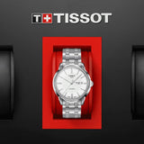 tissot t-classic automatics iii 39mm silver dial day & date stainless steel gents watch in presentation box