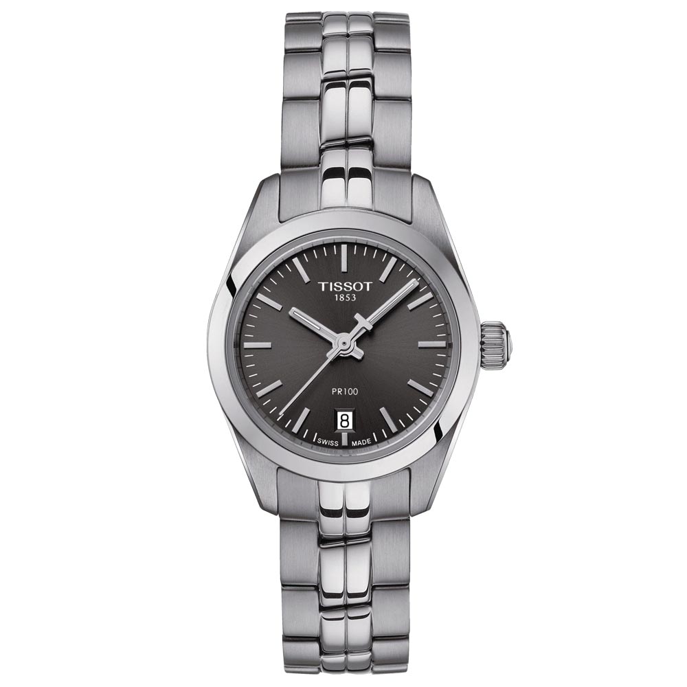 Tissot T-Classic PR 100 Small Lady 25mm Anthracite Dial Watch T1010101106100