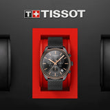 tissot t-sport pr 100 chronograph 41mm anthracite dial gun & rose gold pvd steel gents watch in presentation box