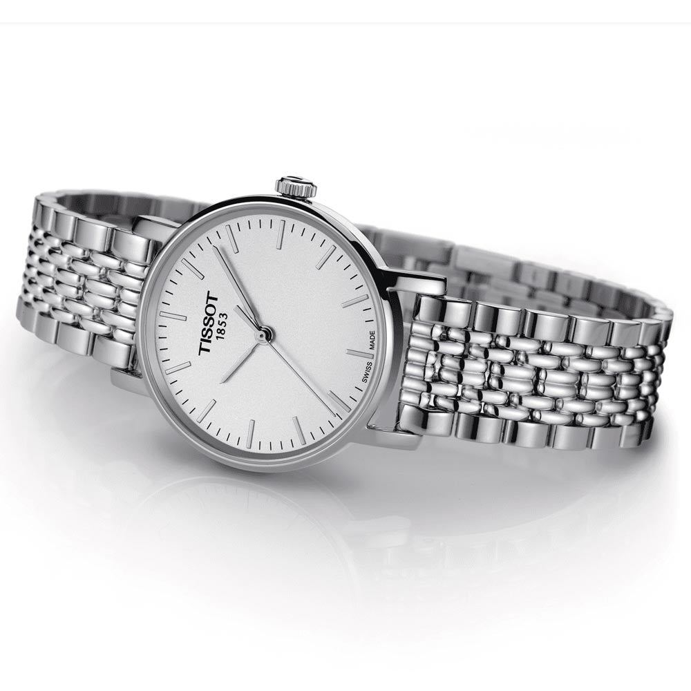 Tissot T-Classic Everytime Small 30mm Silver Dial Stainless Steel Ladies Watch T1092101103100