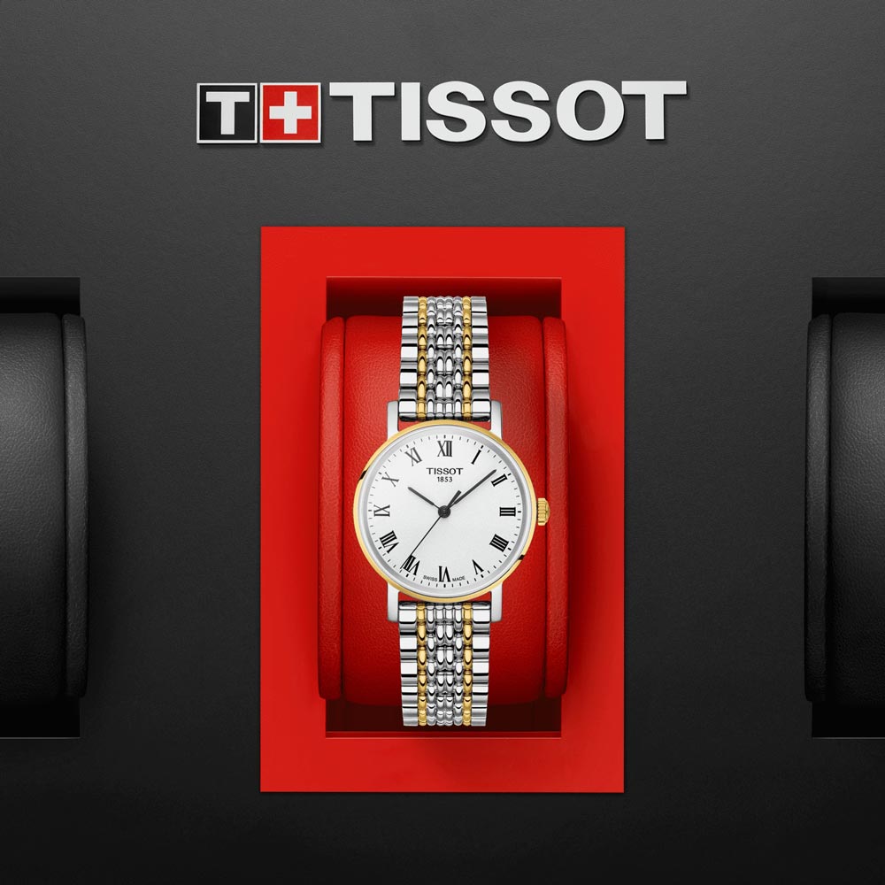 Tissot Everytime 30mm Silver Dial Yellow Gold PVD Steel Ladies Quartz Watch T1092102203300