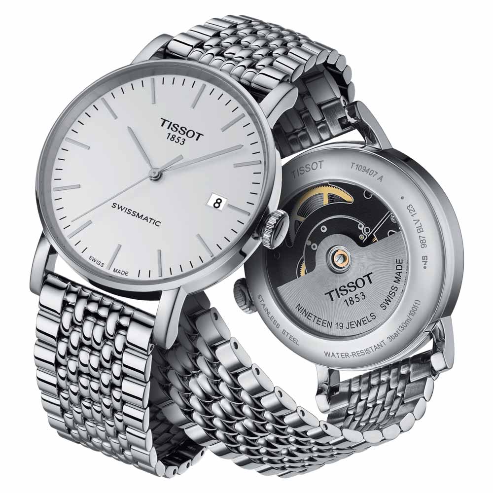 Tissot Everytime Swissmatic 40mm Silver Dial Automatic Gents Watch T1094071103100